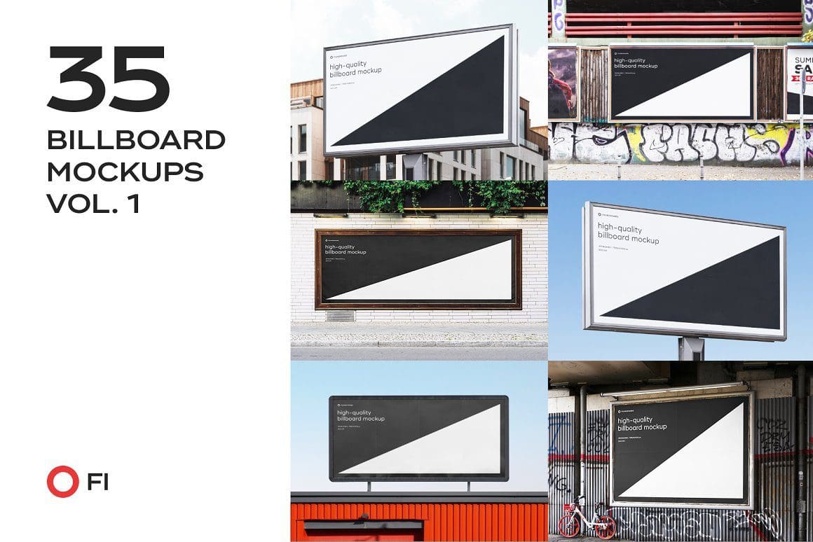 حزمة موك اب لوحات اعلان بجودة عالية CreativeMarket - Billboard Mockup Template Bundle 6558847