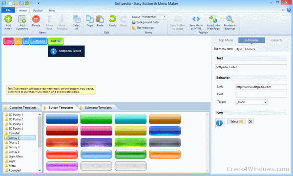 Blumentals Easy Button & Menu Maker 5.4.0.38 تحسين مظهر موقع الويب الخاص بك في دقائق!