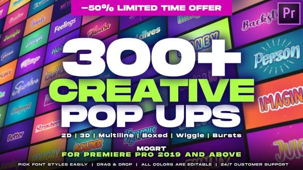 الحزمة الإبداعية المنبثقة تعمل مية بالمية للبريمير والافترافكت || Videohive - Creative Pop Ups Pack - 29418577