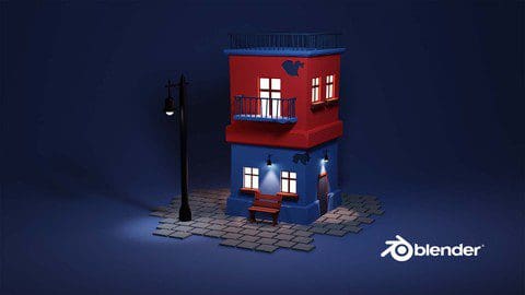 Animated 3D Building Scene in Blender Free Download