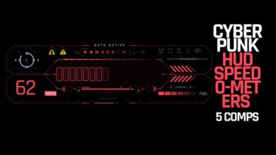 Videohive - HUD Cyberpunk Speedometers - 40472850